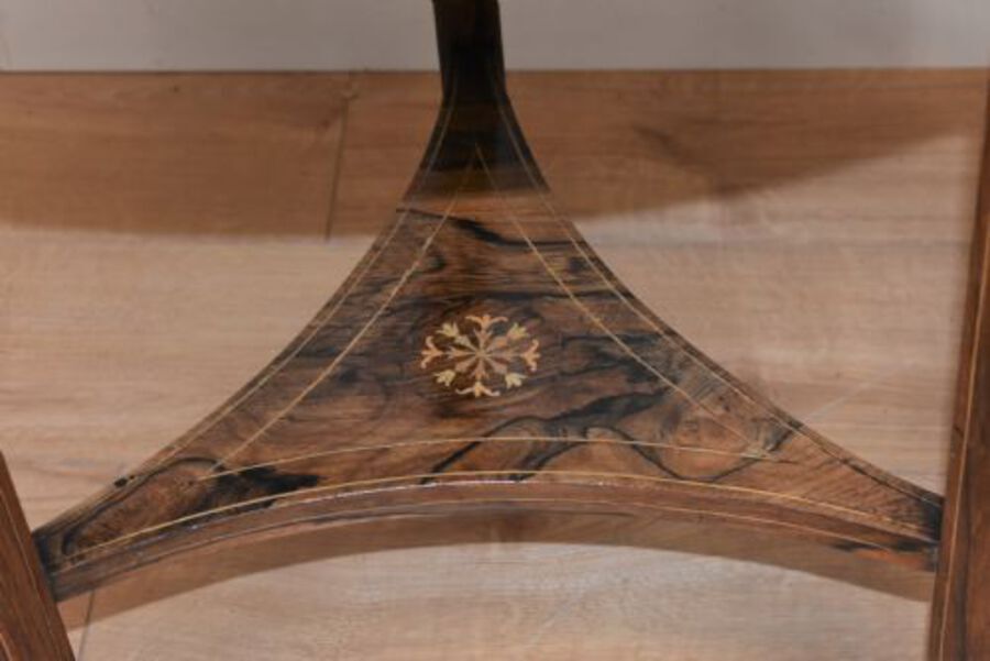 Antique Victorian Rosewood Inlaid drop leaf tripod table