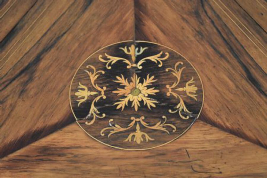 Antique Victorian Rosewood Inlaid drop leaf tripod table