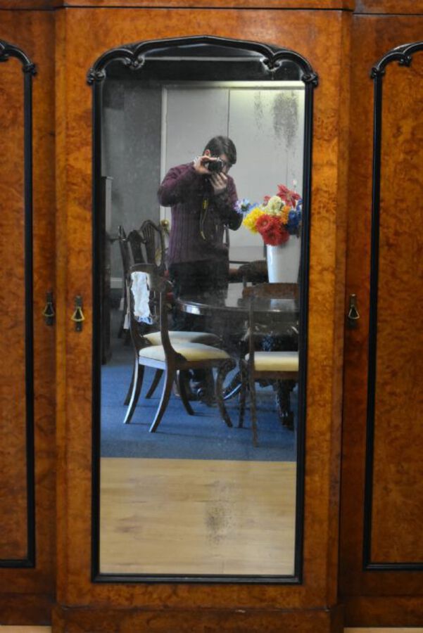 Antique 19th Century Victorian Burr Walnut Wardrobe
