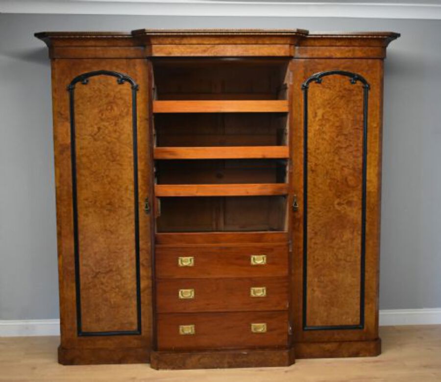 Antique 19th Century Victorian Burr Walnut Wardrobe