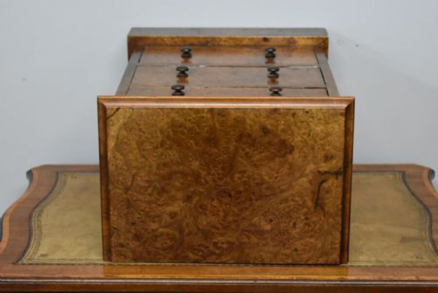 Antique Victorian Burr Walnut Miniature Chest of Drawers