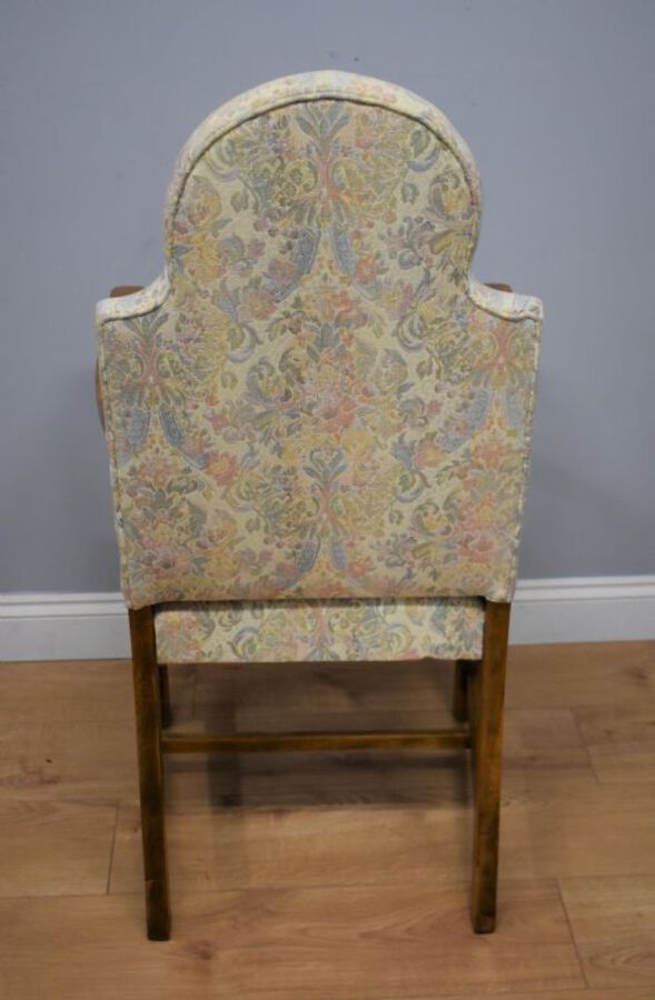 Antique Early 20th Century Set Six Oak Upholstered chairs