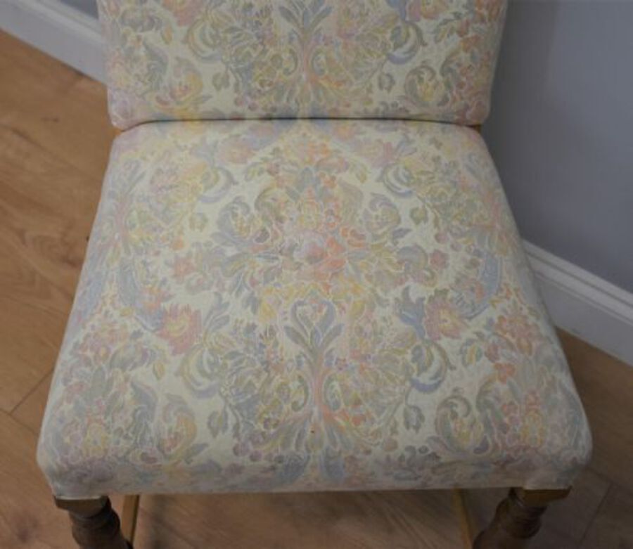 Antique Early 20th Century Set Six Oak Upholstered chairs