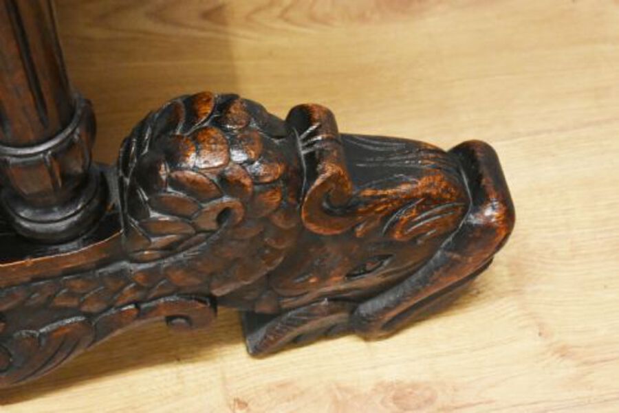 Antique 19th Century Victorian Carved Oak Centre Table