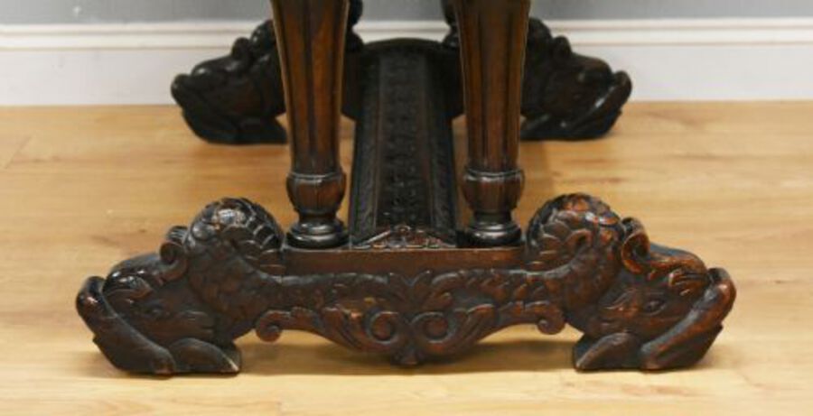 Antique 19th Century Victorian Carved Oak Centre Table