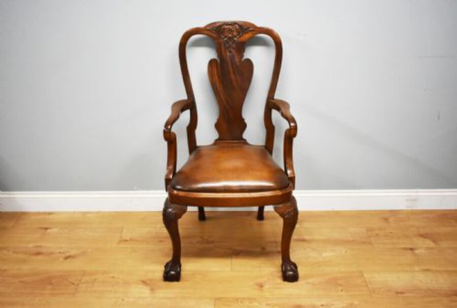 Antique 20th Century Queen Anne Style Armchair