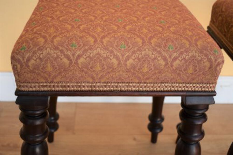 Antique Pair Victorian Mahogany Stools