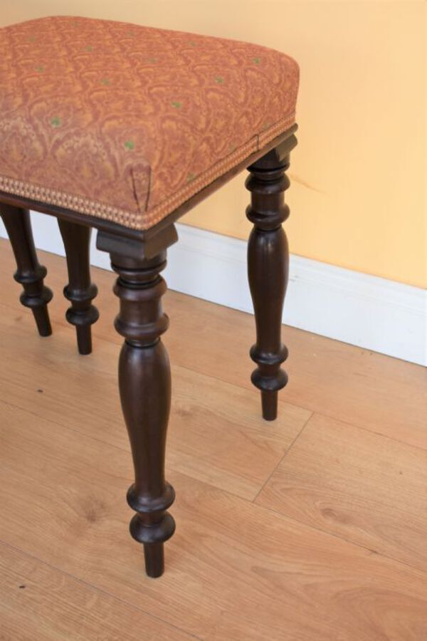 Antique Pair Victorian Mahogany Stools