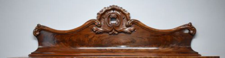 Antique 19th Century Victorian Figured Mahogany Pedestal Sideboard