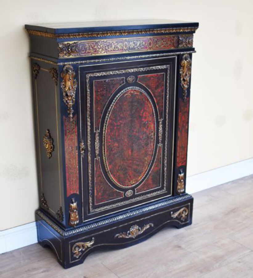 Antique 19th Century Victorian Boulle Pier Cabinet