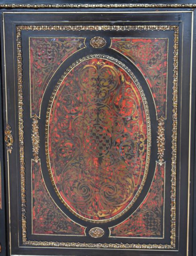 Antique 19th Century Victorian Boulle Pier Cabinet