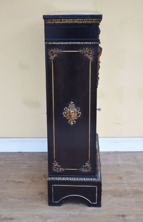 Antique 19th Century Victorian Boulle Pier Cabinet