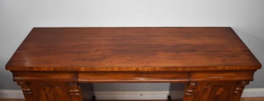 Antique 19th Century Victorian Mahogany Pedestal Sideboard