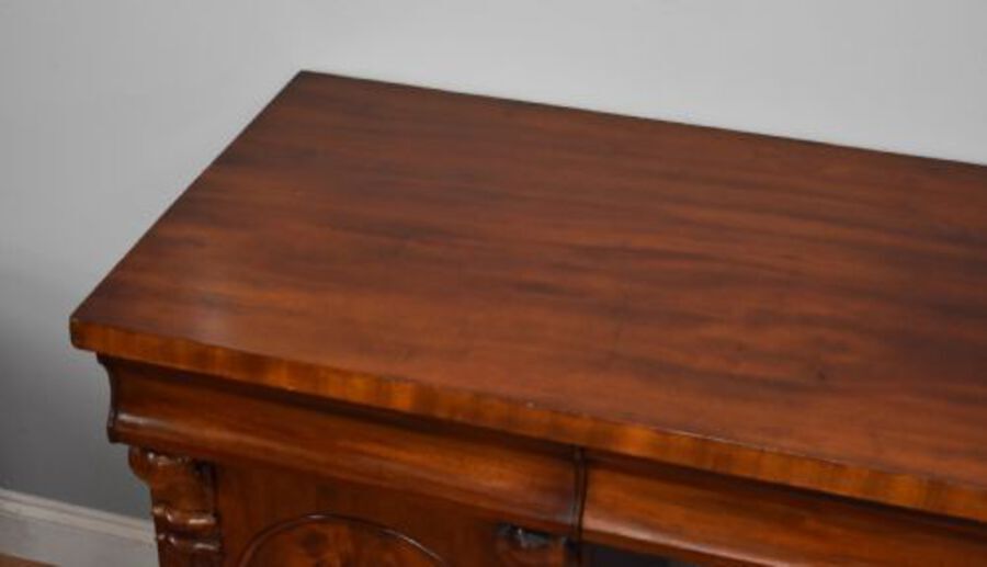 Antique 19th Century Victorian Mahogany Pedestal Sideboard