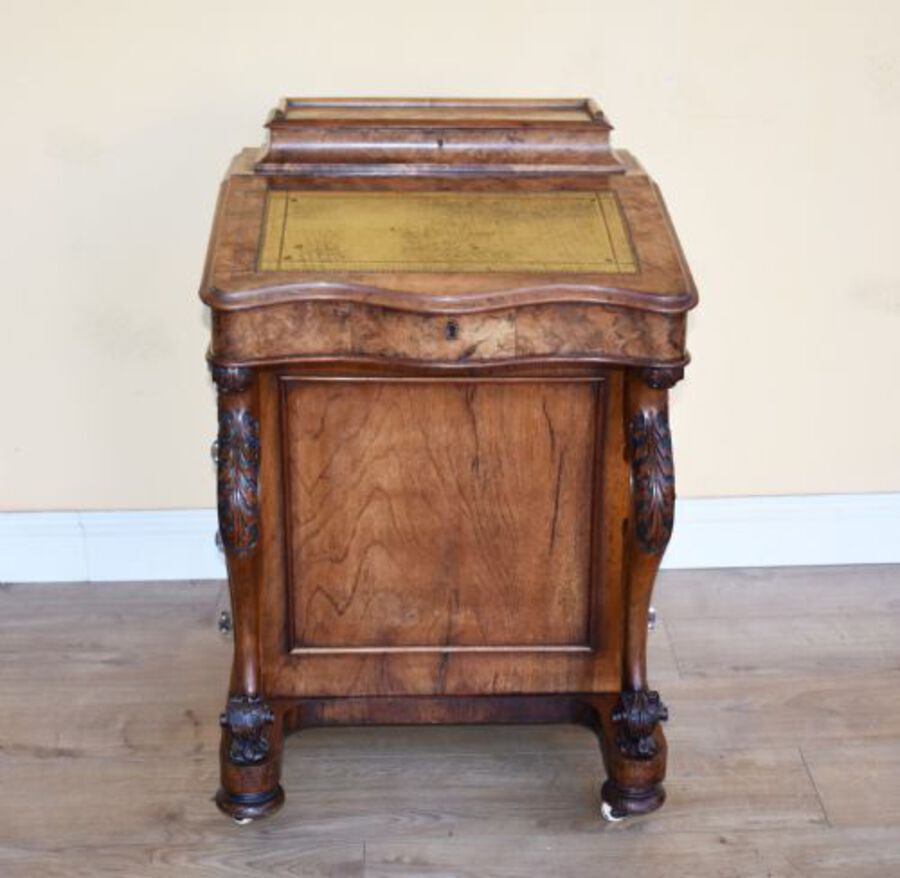 Antique 19th Century Victorian Burr Walnut Davenport