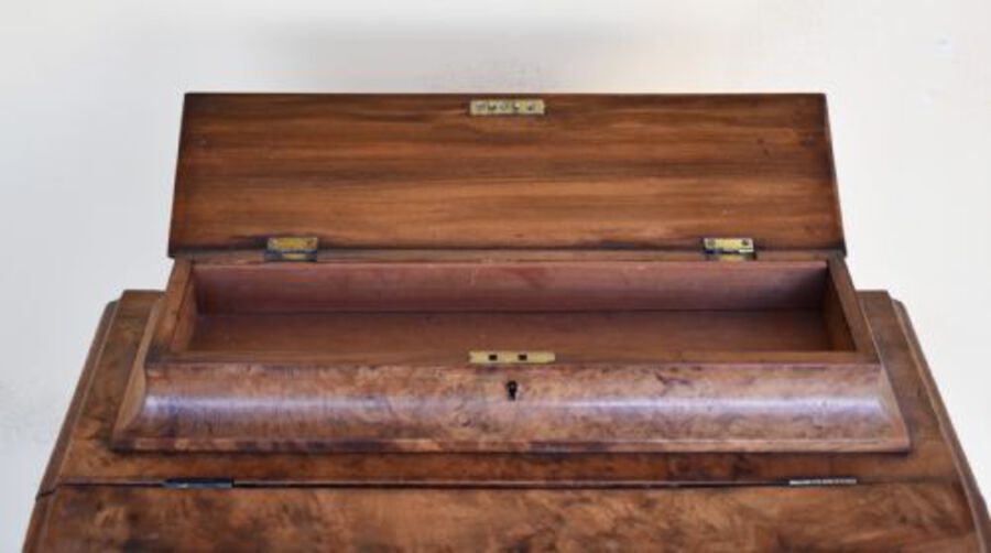 Antique 19th Century Victorian Burr Walnut Davenport