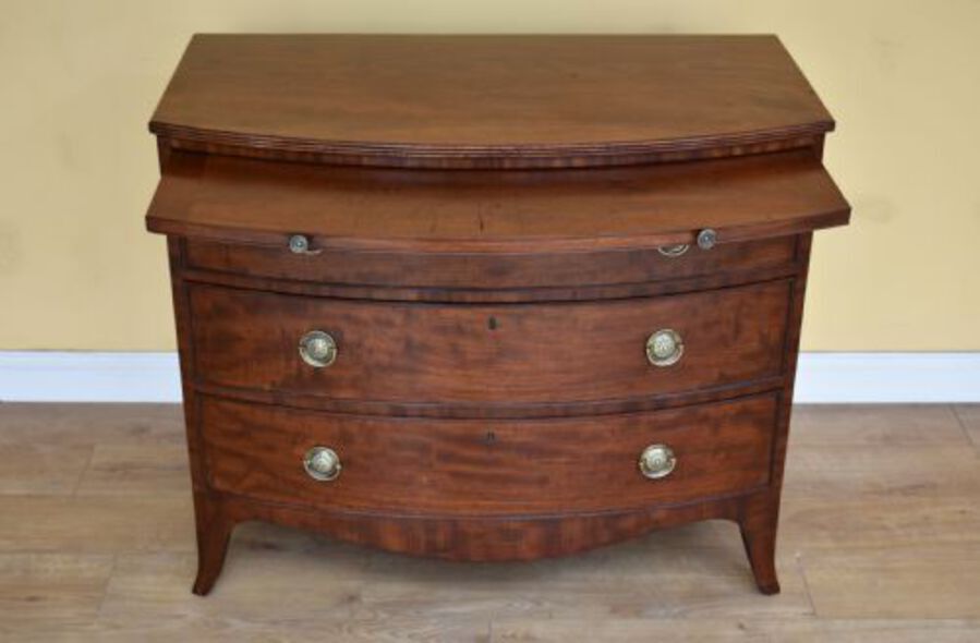 Antique 19th Century Regency Mahogany Bow Front Chest