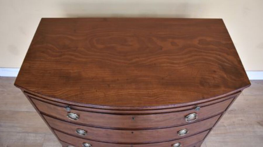 Antique 19th Century Regency Mahogany Bow Front Chest