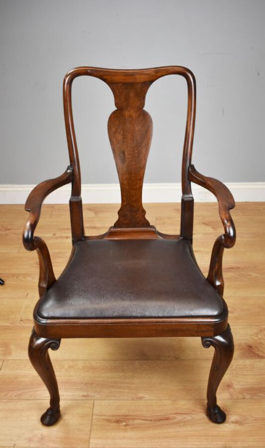 Antique 20th Century Red Walnut Desk Chair 