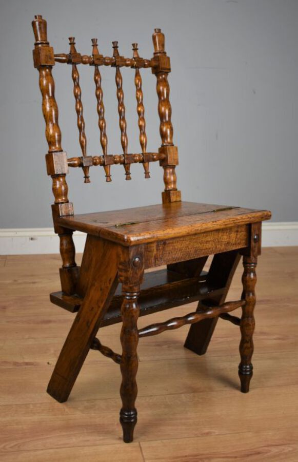 Antique 19th Century Oak Metamorphic Library Steps