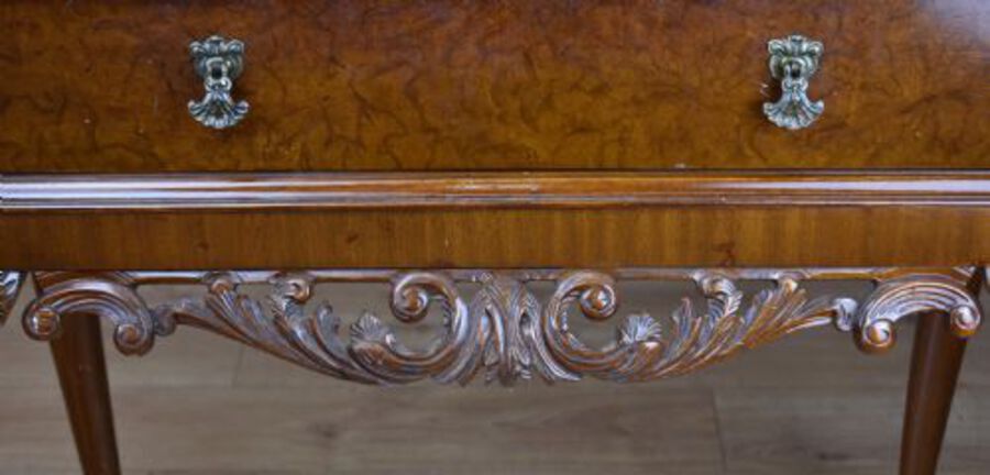 Antique 20th Century Queen Anne Style Burr Walnut Cocktail Cabinet
