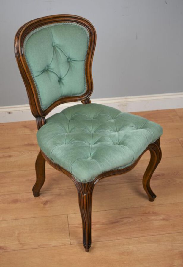 Antique Set Four French beech dining chairs