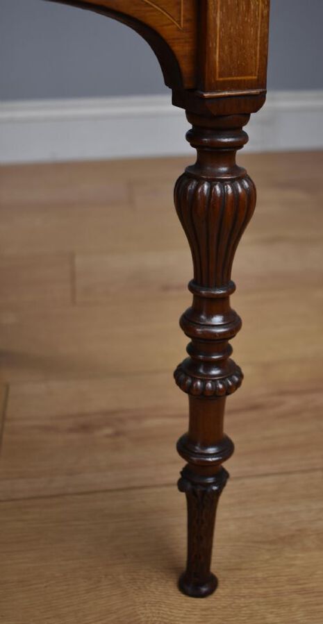 Antique Pair Victorian Inlaid Mahogany Chairs