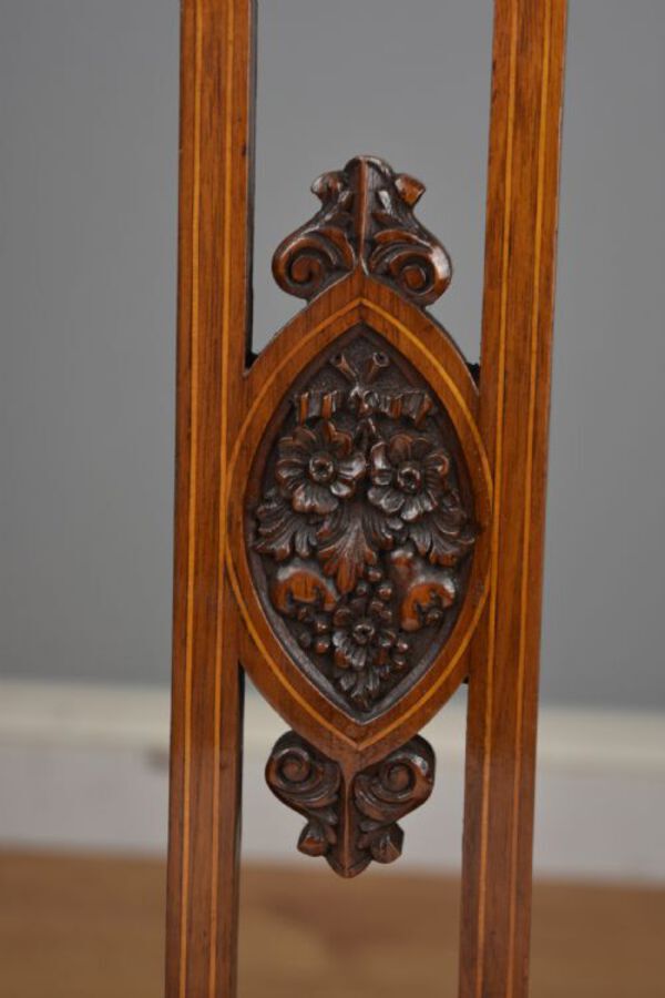 Antique Pair Victorian Inlaid Mahogany Chairs