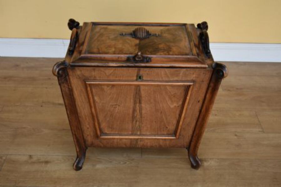 Antique 19th Century Continental Walnut Wine Cooler