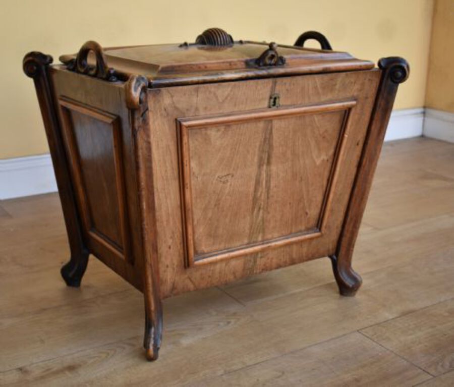 Antique 19th Century Continental Walnut Wine Cooler