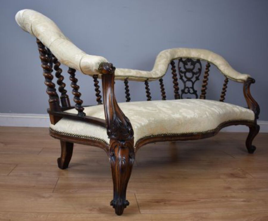 Antique Victorian Rosewood Chaise lounge