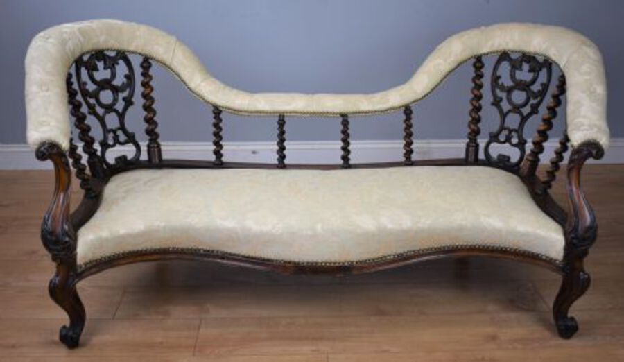Antique Victorian Rosewood Chaise lounge