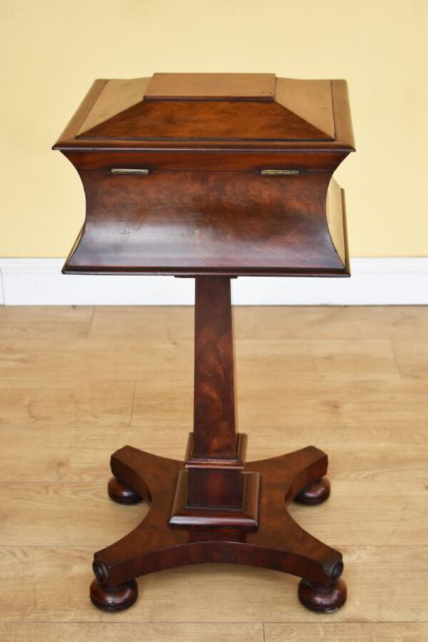 Antique 19th Century William IV Mahogany Tea Poy