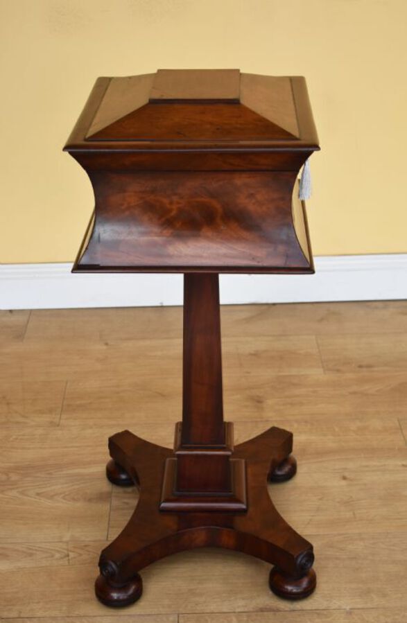 Antique 19th Century William IV Mahogany Tea Poy