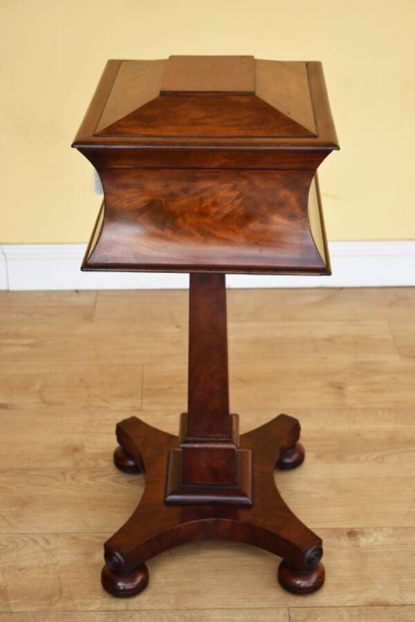 Antique 19th Century William IV Mahogany Tea Poy