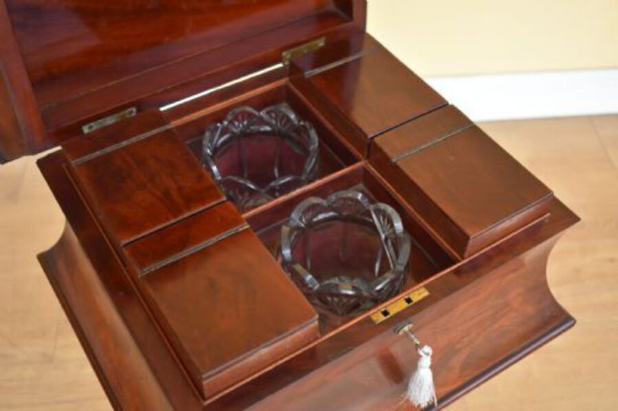 Antique 19th Century William IV Mahogany Tea Poy