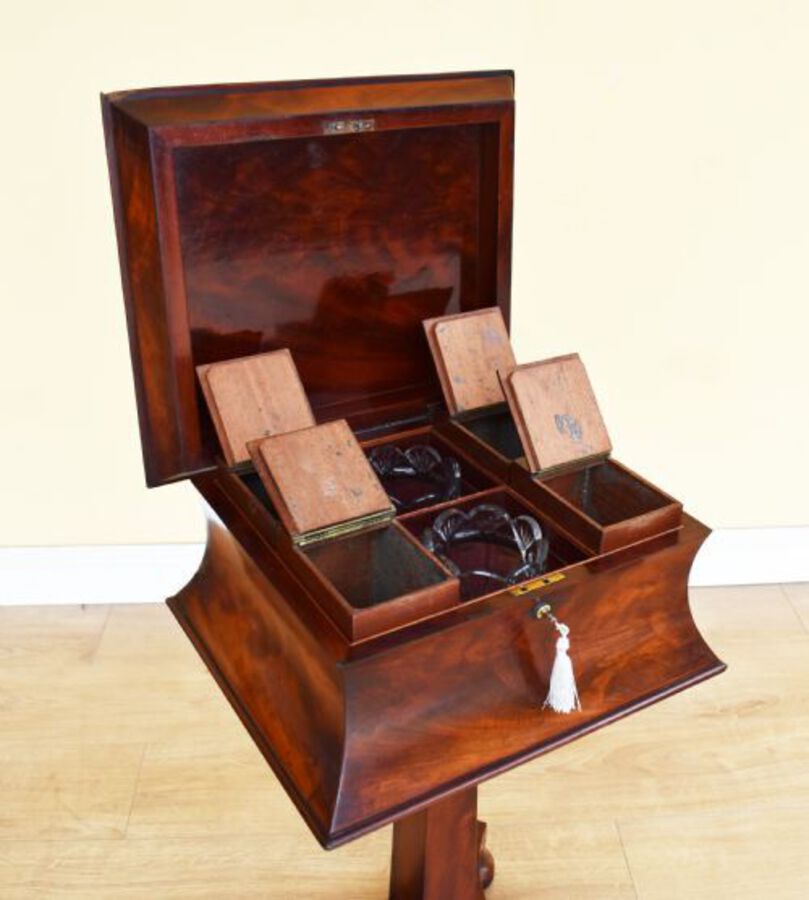 Antique 19th Century William IV Mahogany Tea Poy