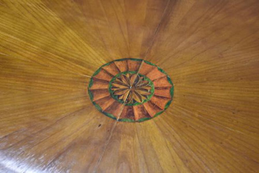 Antique 20th Century Sheraton Style Satinwood & Painted Dining Suite