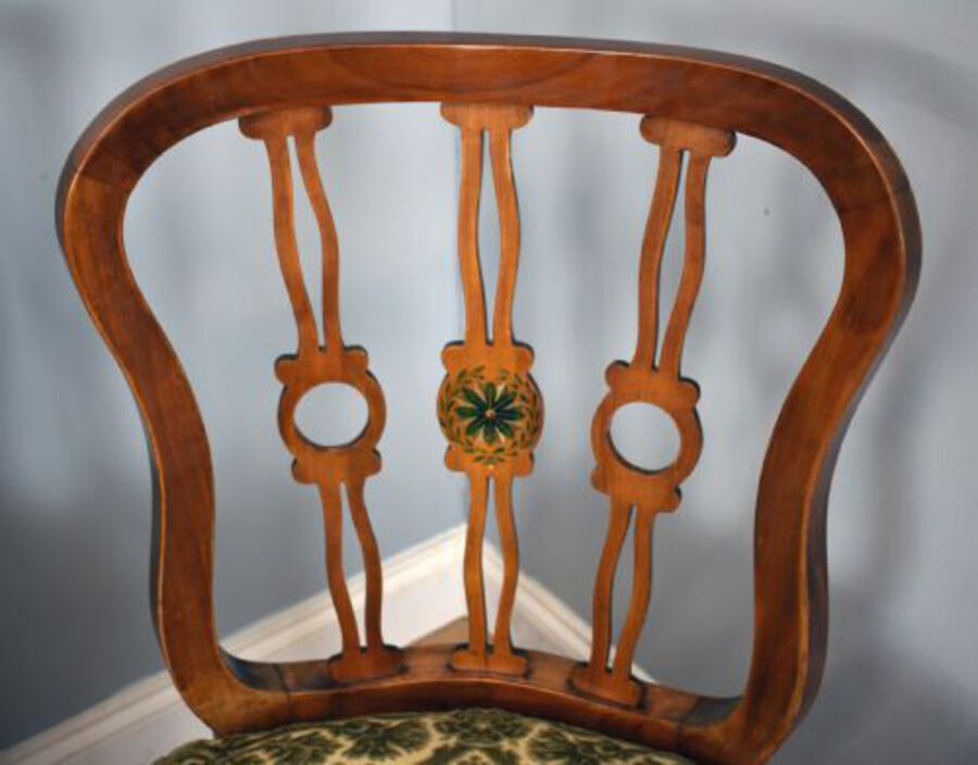 Antique 20th Century Sheraton Style Satinwood & Painted Dining Suite