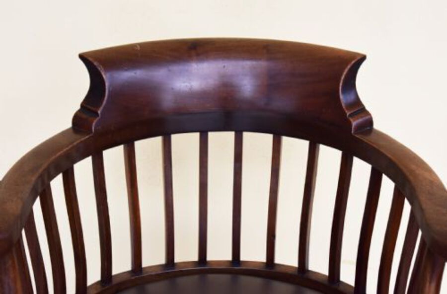 Antique 19th Century Victorian Mahogany Swivel Desk Chair 