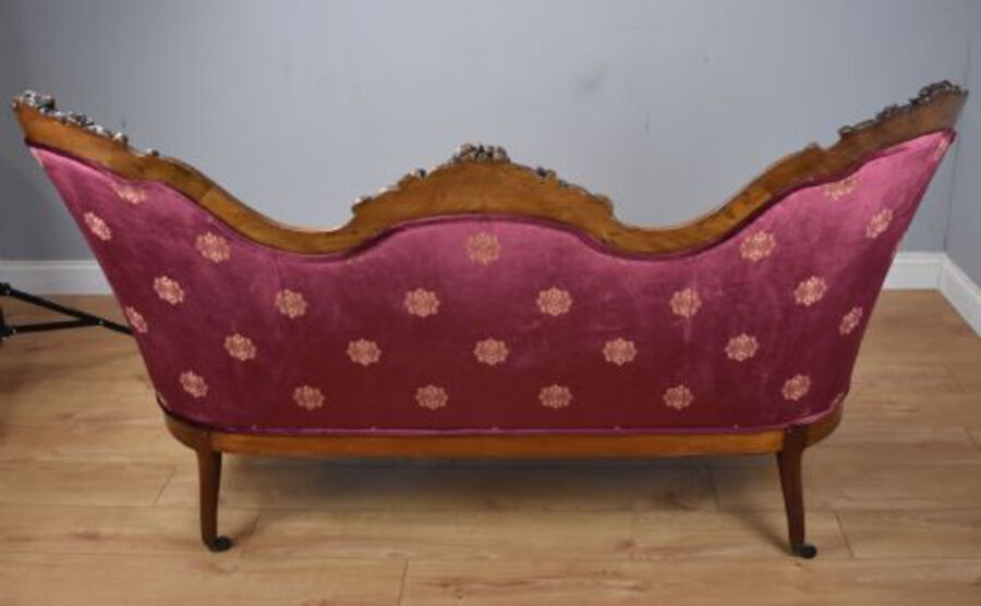 Antique 19th Century Victorian Walnut Framed Settee