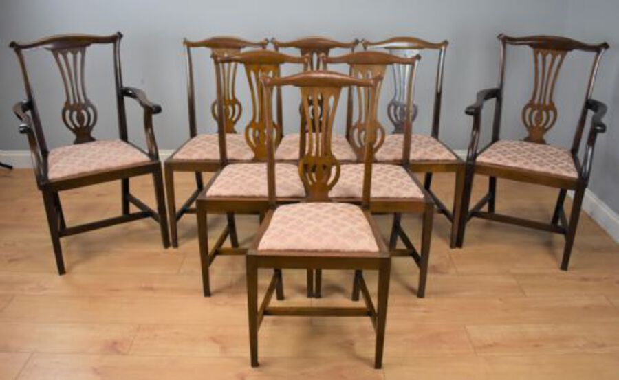 Set eight Edwardian dining chairs