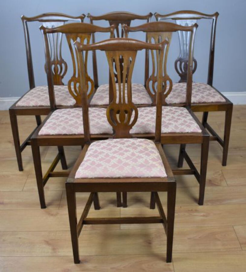 Antique Set eight Edwardian dining chairs
