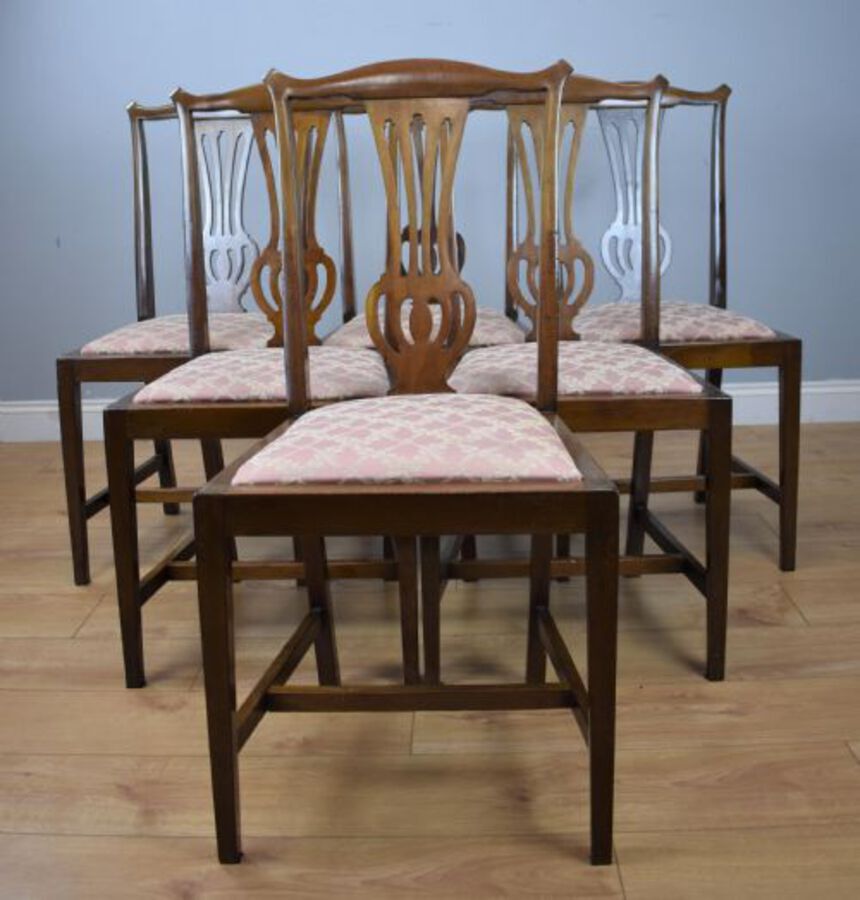 Antique Set eight Edwardian dining chairs
