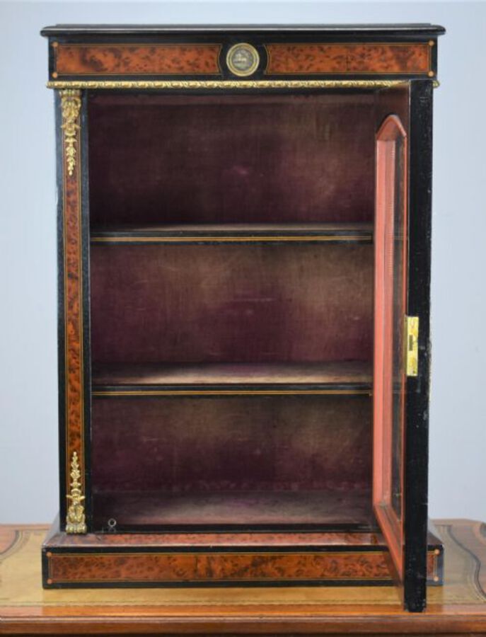 Antique Victorian Ebonised small table top Pier Cabinet