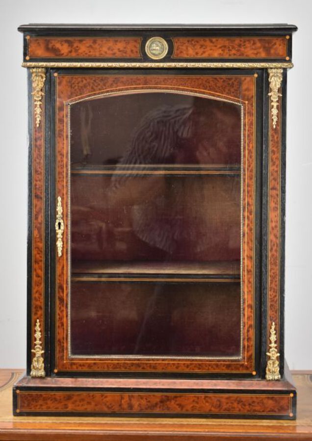 Antique Victorian Ebonised small table top Pier Cabinet