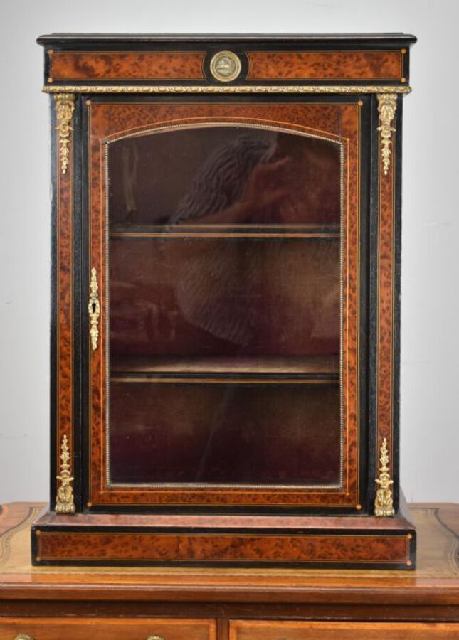 Antique Victorian Ebonised small table top Pier Cabinet