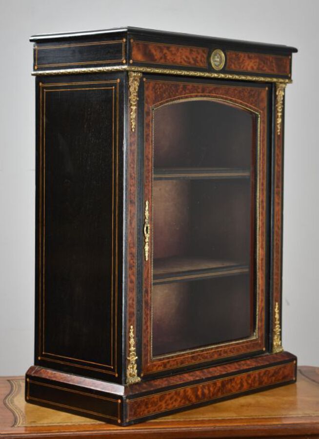 Antique Victorian Ebonised small table top Pier Cabinet