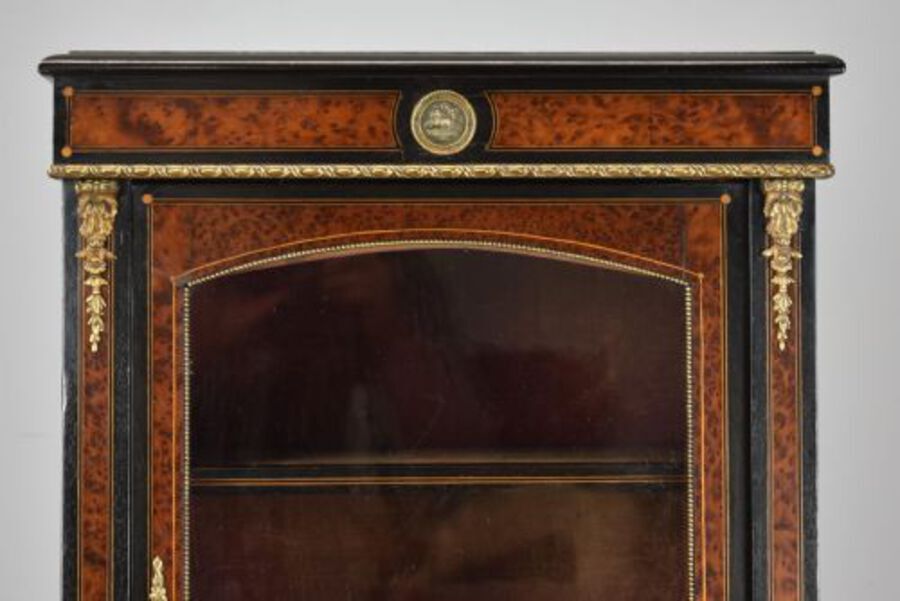 Antique Victorian Ebonised small table top Pier Cabinet