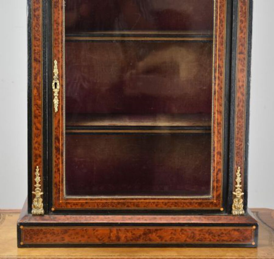 Antique Victorian Ebonised small table top Pier Cabinet